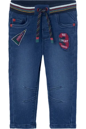 Boboli Denim Trousers Knit For Baby -Bci Bottoms Jeans Regular Jeans Blue