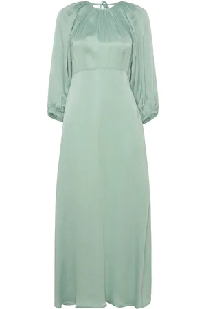 by Ti Mo Crepe Satin Maxi Dress Maxikjole Festkjole Green