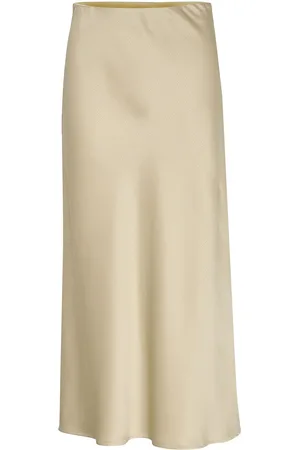 Kaffe Kalotte Skirt Knelangt Skjørt Cream