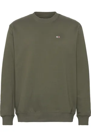 Tommy Hilfiger Tjm Reg S Flag Fleece Crew Tops T-shirts Long-sleeved Green
