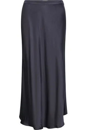 GANT Regular A-Line Satin Skirt Skirts Knee-length & Midi Skirts Navy
