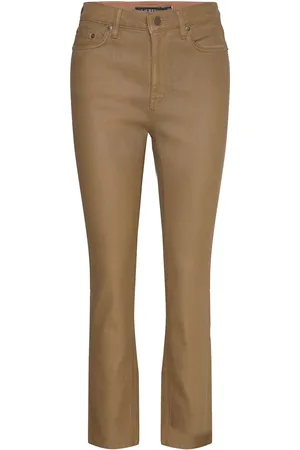 Ralph Lauren Coated High-Rise Straight Ankle Jean Bottoms Jeans Straight-regular Brown