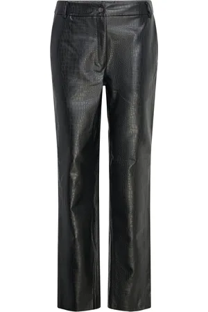 Bruuns Bazaar Crocobbdagga Pants Bottoms Trousers Leather Leggings-Bukser Black