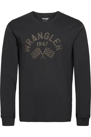 Wrangler Ls Graphic Tee Tops T-shirts Long-sleeved Black