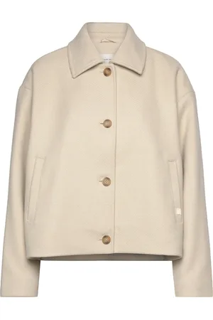 Calvin Klein Short Wool Blend Jacket Ulljakke Jakke Beige