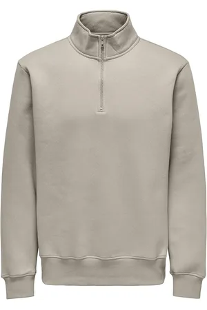 Only & Sons Onsconnor Reg 1/4 Zip Sweat Tops Sweat-shirts & Hoodies Sweat-shirts Cream