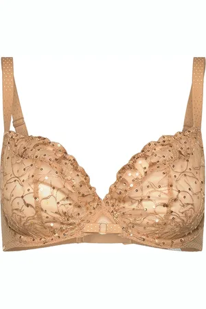 Chantelle Fleurs Signature Covering Underwired Bra Lingerie Bras & Tops Wired Bras Beige