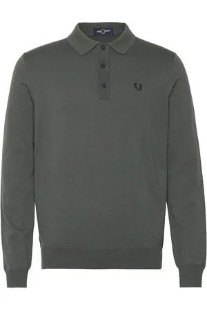 Fred Perry Classic Knitted Shirt Ls Tops Polos Long-sleeved Green