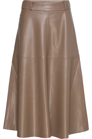 Bruuns Bazaar Veganibbimma Skirt Knelangt Skjørt Brown