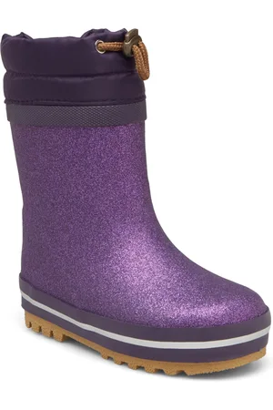 Mikk-Line Short Winter Wellies - Glitter Shoes Rubberboots High Rubberboots Purple