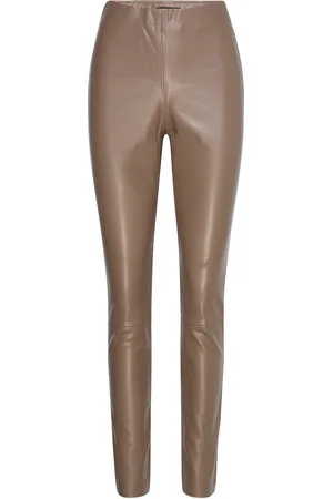 Bruuns Bazaar Veganibbchrista Leggins Bottoms Trousers Leather Leggings-Bukser Brown