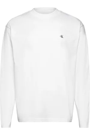 Calvin Klein Stamp Back Graphic Ls Tee Tops T-shirts Long-sleeved White