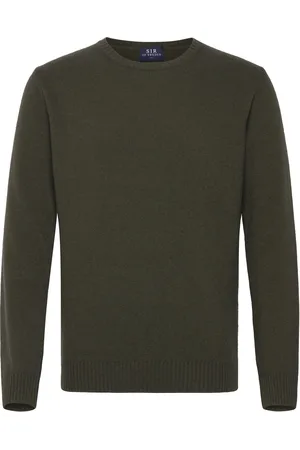 SIR of Sweden Harald Tops Knitwear Round Necks Khaki Green