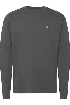 Calvin Klein Stamp Back Graphic Ls Tee Tops T-shirts Long-sleeved Grey