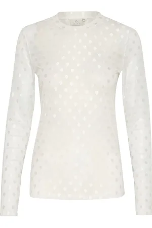 Kaffe Kamina Ls T-Shirt Tops T-shirts & Tops Long-sleeved White