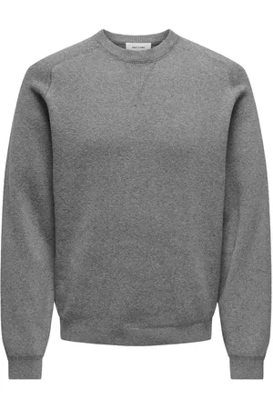 Only & Sons Onspin Reg 12 Crew Knit Tops Sweat-shirts & Hoodies Sweat-shirts Grey