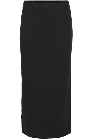 Object Objreynard Hw Knit Skirt Noos Skirts Knee-length & Midi Skirts Black