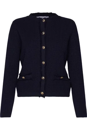 MANGO Button Knit Cardigan Tops Knitwear Cardigans Navy