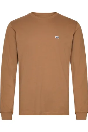 Lee Ls Patch Logo Tee Tops T-shirts Long-sleeved Brown