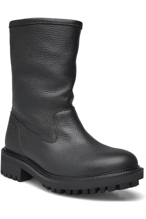 Calvin Klein Flat Biker Boot Lth Shoes Boots Ankle Boots Ankle Boots Flat Heel Black