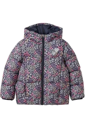 TOM TAILOR All Over Printed Puffer Jacket Fôret Jakke Purple
