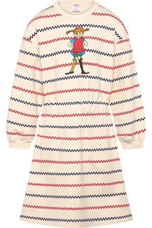 Pippi Langstrømpe Rutrand Coll Klänning Dresses & Skirts Dresses Casual Dresses Long-sleeved Casual Dresses Multi/patterned
