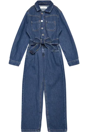 MANGO Long Denim Jumpsuit Jumpsuit Blue