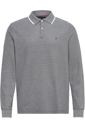 Tommy Hilfiger L/S Oxford Tipped Reg Polo Tops Polos Long-sleeved Navy