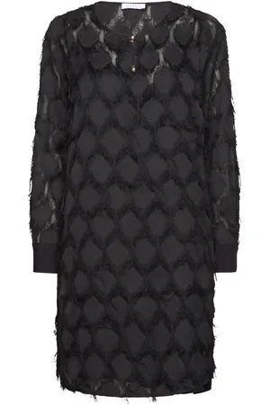 Coster Copenhagen Dress In Fluffy Lace Knelang Kjole Black