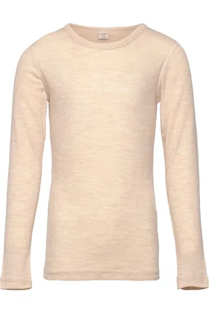 CeLaVi Blouse Ls - Solid Tops T-shirts Long-sleeved T-shirts Beige