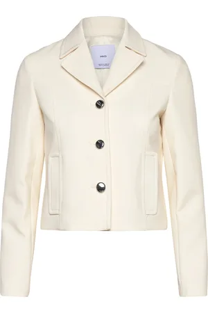 MANGO Jacket With Lapels And Metal Buttons Blazers Single Breasted Blazers Cream