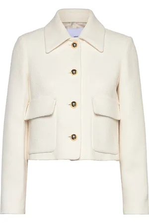 MANGO Tweed Jacket With Buttons Blazers Cropped Blazers Cream