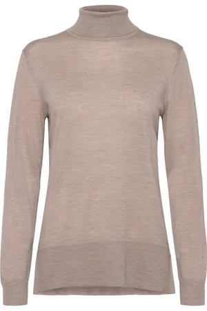 Bruuns Bazaar Charlenebbroll Neck Knit Tops Knitwear Turtleneck Beige