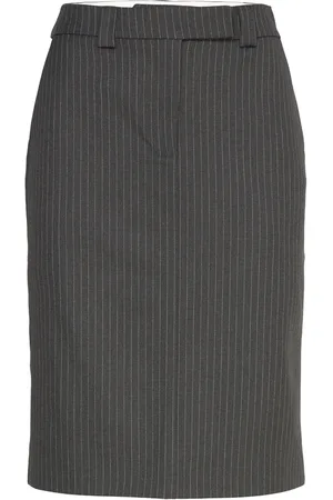 2nd Day 2Nd Lima - Pinstripes Skirts Knee-length & Midi Skirts Grey