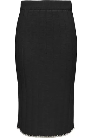 ONLY Onlchick Stitch Mv Skirt Knt Skirts Knee-length & Midi Skirts Black
