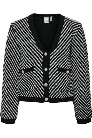 Y.A.S Charla Ls Sequin Knit Cardigan Vattert Jakke Black