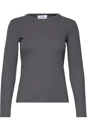 Levete Room Lr-Numbia Tops T-shirts & Tops Long-sleeved Navy