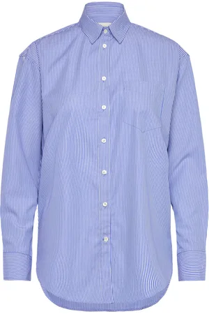 GANT Rel Classic Poplin Striped Shirt Tops Shirts Long-sleeved Blue