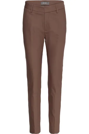 Mos Mosh Mmabbey Night Pant Bottoms Trousers Slim Fit Trousers Brown