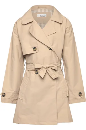 MANGO Classic Trench Coat With Belt Outerwear Jackets & Coats Coats Beige