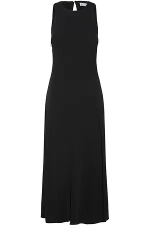 MANGO Midi-Dress With Draped Detail Knelang Kjole Black