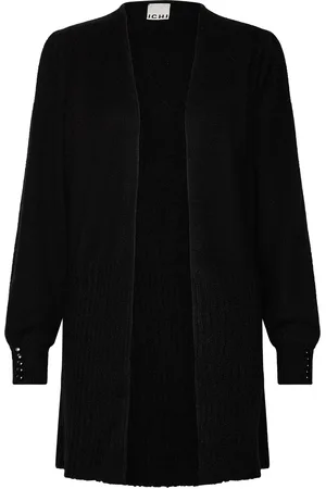 Ichi Ihkamara Ca Long Tops Knitwear Cardigans Black