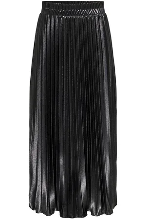 ONLY Onllyon Pleated Shine Skirt Jrs Skirts Knee-length & Midi Skirts Black