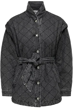 ONLY Onlfrances Ls Quilt Dnm Jacket Gua Dongerijakke Denimjakke Grey