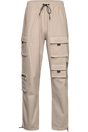 Sixth June Essential Cargo Zip Up Details Bottoms Trousers Cargo Pants Beige