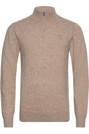 INDICODE Inpromille Tops Knitwear Half Zip Jumpers Beige