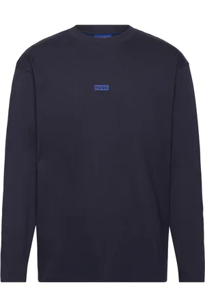 Hugo Blue Nichaboso Tops T-shirts Long-sleeved Navy