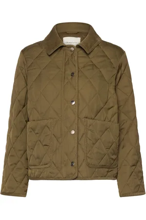 GANT Quilted Cord Detailed Jacket Vattert Jakke Khaki Green