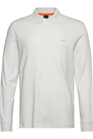 HUGO BOSS Pe_Interlock_Long Tops Polos Long-sleeved White