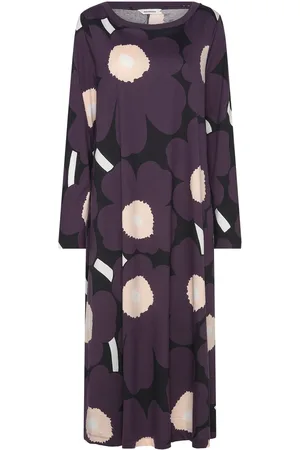 Marimekko Vasta Unikko Knelang Kjole Purple